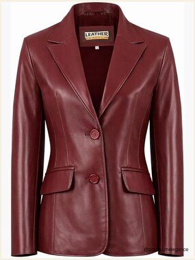Genuine Lambskin Leather Blazer Jacket Tailored Fit Women's Coat